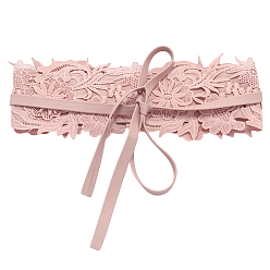 Pink Широкие цепочные ремни из искусственной кожи с цветочным кружевом, пояс со шнуровкой, старинный поясной ремень для рубашки, платья, пальто, розовые, 695x115x3.5 мм