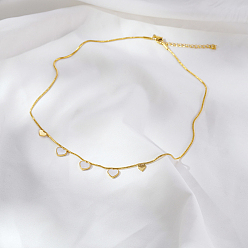 Настоящее золото 18K Нержавеющая сталь 5 ожерелья с подвеской в форме сердца для женщин на каждый день, реальный 18 k позолоченный, 17.72 дюйм (45 см)