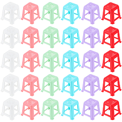 (52) Непрозрачная лаванда 36 шт. 6 цвета pp пластиковый стул миниатюрные украшения, для садовых кукольных домиков, разноцветные, 40x40x41 мм, 6 шт / цвет