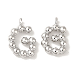 Платина Латунные подвески, без кадмия, без никеля и без свинца, письмо амулеты, платина, 13x8x2 мм, отверстие : 1 мм