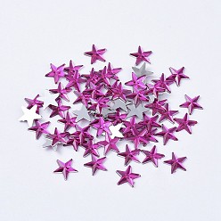 Камелия Акриловые горные хрусталь плоские задние кабошоны, с покрытием на задной стороне, граненые, звезда, камелия, 10x1.5 мм