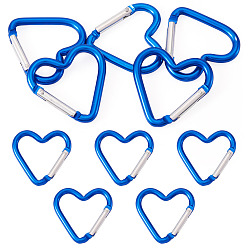 Синий 5пружинные кольца из цинкового сплава, сердце, синие, 43.2x42 мм