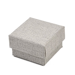 Гейнсборо Витрины для ювелирных изделий из бумаги, футляры для хранения колец, серег, ожерелий, браслетов, с губкой, квадратный, светло-серые, 5.2x5.2x3.3 см