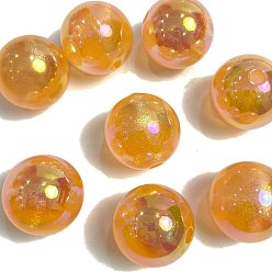 (932FM) Темно-синий аква-матовый с подкладкой 10 шт. светящиеся непрозрачные акриловые бусины, светится в темноте, круглые, темно-золотистые, 16 мм