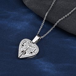 Нержавеющая Сталь Цвет 304 открывающиеся подвески из нержавеющей стали и полимерной глины со стразами для женщин, сердце с бабочкой, цвет нержавеющей стали, цвет нержавеющей стали, 18.39 дюйм (46.7 см)