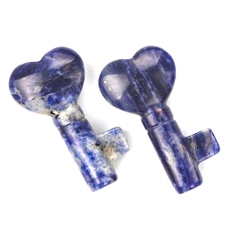 Содалитовое Натуральный содалит, резной исцеляющий ключевой камень в форме сердца, Украшения из камня с энергией Рейки, 37~40x22x10 мм