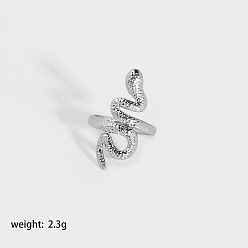 Нержавеющая Сталь Цвет Стильное кольцо-манжета в форме змеи 304 из нержавеющей стали, цвет нержавеющей стали