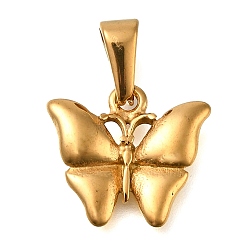 Золотой Ионное покрытие (ip) 304 подвески из нержавеющей стали, бабочки прелести, золотые, 15x16.5x3 мм, отверстие : 7.5 мм