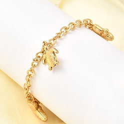 Морская звезда 304 из нержавеющей стали шарм браслеты, рыба и черепаха, золотые, морская звезда, 7-5/8 дюйм (19.4 см)