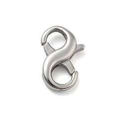 Нержавеющая Сталь Цвет 304 Кольца пружинного затвора из нержавеющей стали. 8-образные, цвет нержавеющей стали, 16.5x10.5x3.5 мм, отверстие : 5 мм