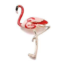 Flamingo Shape Эмалевые булавки, броши из сплава со стразами для рюкзака, форма фламинго, 58x30 мм