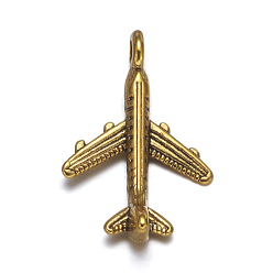 Античное Золото Сплавочные подвески тибетского стиля, пассажирский самолет, без кадмия, без никеля и без свинца, античное золото , 22x15x3 мм, отверстие : 2.5 мм
