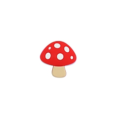 Red Food Grade Silicone Focal Beads, Mushroom, Red, 29x29mm