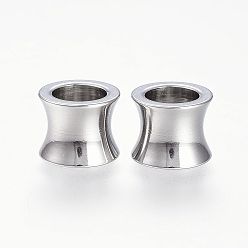 Нержавеющая Сталь Цвет Устойчивы к потускнению 201 бусины из нержавеющей стали, бусины с большим отверстием, ваза, цвет нержавеющей стали, 8x10 мм, отверстие : 6.5 мм