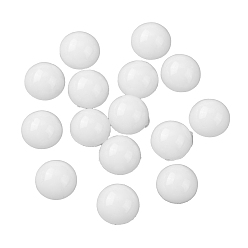 Белый Смола декодирует кабошоны, полукруглый, белые, 7.8x4 мм