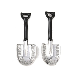 Tool Подвески из эмали и сплава, платина, лопата, 45x16x3.5 мм, отверстие : 4x2 мм