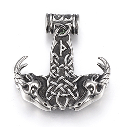 Antique Silver 304 Stainless Steel Pendants, Sheepshead, Antique Silver, 43x39.5x11mm, Hole: 6mm