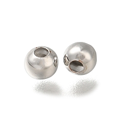 Платина Стойки обшивки латунные бусины, долговечный, без свинца и без кадмия, круглые, платина, 4x3.5 мм, отверстие : 1.5 мм