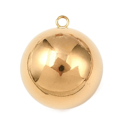 Золотой 304 подвески из нержавеющей стали, круглые, золотые, 35x30 мм, отверстие : 3 мм