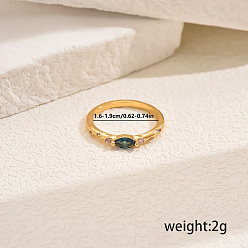 Horse Eye Кольца для женщин с микропаве из латуни и кубическими цирконами, золотые, лошадиный глаз 