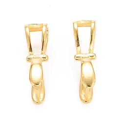 Настоящее золото 18K 925 зажим для зажима льда из стерлингового серебра, реальный 18 k позолоченный, 17x10x5 мм, отверстие : 5.5x2.5 мм, штифты : 0.6 мм