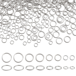 Платина 4 стили литые закрытые соединительные кольца, круглые кольца, платина, 6~12x1~1.2 мм, 16~18 датчик, внутренний диаметр: 3.8~9.3 мм