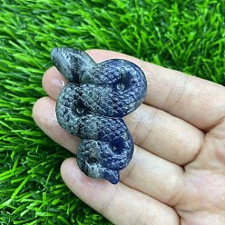 Содалитовое Резная статуя змеи из натурального содалита, украшение для дома, Статуэтки по фен-шуй для украшения домашнего офиса, 50 мм