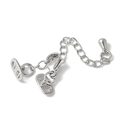 Платина Латунный удлинитель цепи, стойки покрытие, долговечный, без свинца и без кадмия, овальные, платина, 52 мм, отверстие : 2.5 мм