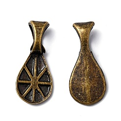 Antique Bronze Tibetan Style Glue-on Flat Pad Bails, Cadmium Free & Nickel Free & Lead Free, Antique Bronze, 16x7x4.5mm, Hole: 4.5x3mm