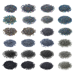 Black Round Glass Seed Beads, Mixed Style, Black, 6/0 & 8/0 & 12/0, about 600g/set, about 20055pcs/set