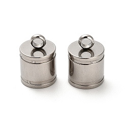 Нержавеющая Сталь Цвет 201 концы из нержавеющей стали шнур, колонка, цвет нержавеющей стали, 13x9 мм, отверстие : 2.4 мм, внутренний диаметр: 8 мм