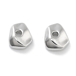 Платина Стойка гальванопокрытие полигональные латунные бусины, без кадмия и без свинца, долговечный, платина, 6x5.5x2.5 мм, отверстие : 1.2 мм