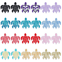 Mixed Color 12Pcs Polyester Clothing Pathces,  Turtle, Mixed Color, 76x65x1.3mm