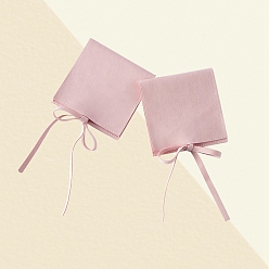 Розовый Мешок из волокна, для подарочных пакетов с завязками для ювелирных изделий, квадратный, туманная роза, 8x8 см