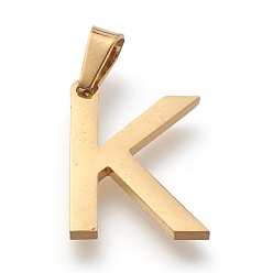 Letter K 304 подвески из нержавеющей стали, греческий алфавит, letter.k, 17x12x1 мм, отверстие : 1x5.5 мм