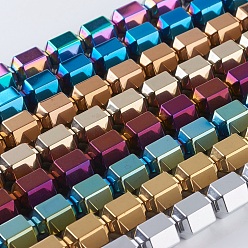 (52) Непрозрачная лаванда Гальванизировать немагнитных синтетический гематит бисер пряди, класс А, граненые, колонка, разноцветные, 12x10 мм, отверстие : 1 мм, 1 мм, около 34 шт / нитка, 15.7 дюйм (40 см)