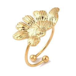 Золотой Ионное покрытие (IP) 304 открытые манжеты из нержавеющей стали для женщин, золотые, 13x23 мм