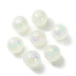 Светло-желтый УФ-покрытие радужное радужное имитация желе акриловые бусины, круглые, светло-желтый, 16x16x16 мм, отверстие : 3 мм