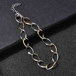 Золотой & Цвет Нержавеющей Стали 304 женские браслеты-цепочки со звеньями из нержавеющей стали, твист, ионное покрытие (ip), золотые и нержавеющая сталь цвет, 6-3/4 дюйм (17 см)