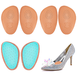 Turquoise 3 Pairs Leather Forefoot Stick, Anti-Slip Forefoot Pads, Turquoise, 120x75x4mm