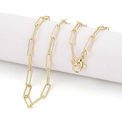 Light Gold Изготовление колье-цепочки из текстурированной латуни, с карабин-лобстерами , золотой свет, 23.81 дюйм (60.5 см), ссылка: 11.5x3.5x0.8 mm