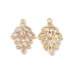 Настоящее золото 18K Латунные микро проложить кубического циркония подвески, без кадмия, без никеля и без свинца, лист, реальный 18 k позолоченный, 20x12x2.5 мм, отверстие : 1 мм