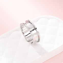 Stainless Steel Color 304 Stainless Steel Cuff Open Rings, Stainless Steel Color, 6.3mm, US Size 6 3/4(17.1mm)