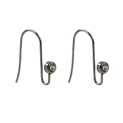 Нержавеющая Сталь Цвет 304 нержавеющей стали серьги крюков, со стразами, кристалл, цвет нержавеющей стали, 21x17x4 мм, 21 датчик, штифты : 0.7 мм