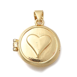 Настоящее золото 18K Латунные плоские круглые подвески-медальоны в форме сердца ко Дню святого Валентина, без кадмия и без свинца, долговечный, стойки покрытие, реальный 18 k позолоченный, 18.5x18x6 мм, отверстие : 4.5x3.5 мм