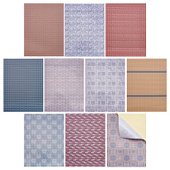 (52) Непрозрачная лаванда 10 простыни 10 стили мини кукольный домик гостиная спальня обои, лист декоративных наклеек для кукольного домика, разноцветные, 298x210x0.2 мм, 1 лист / стиль