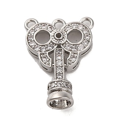 Платина Латунное микропейв, прозрачный кубический цирконий, складные застежки, без свинца и без кадмия, платина, 22.5 мм