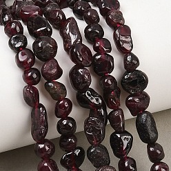 Гранат Гранат природный бисер пряди самородки, упавший камень, 5~10x6~7x3~7 мм, отверстие : 1 мм, около 14.9 дюйм ~ 15.7 дюйм