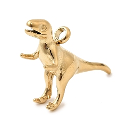 Золотой 304 подвески из нержавеющей стали, очарование тираннозавра, золотые, 18.5x27.5x9 мм, отверстие : 2.3 мм