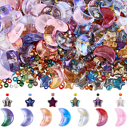 (52) Непрозрачная лаванда 740 шт. 3 стили гальванизированные стеклянные бусины, разнообразные, разноцветные, 8x4 мм, отверстие : 1.2 мм